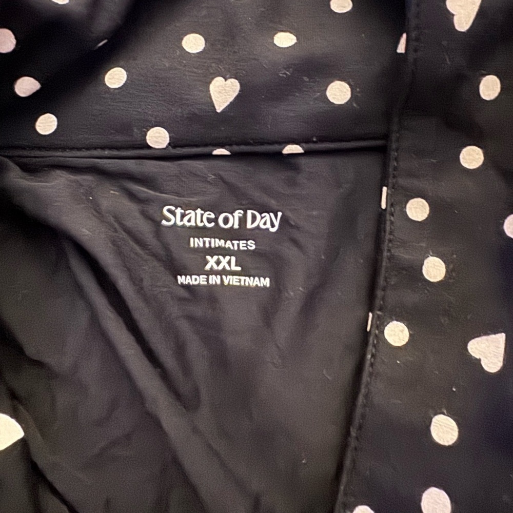 State of Day Black Dot Collared Knit Pajama Top XXL NWT Intimates - Picture 3 of 5